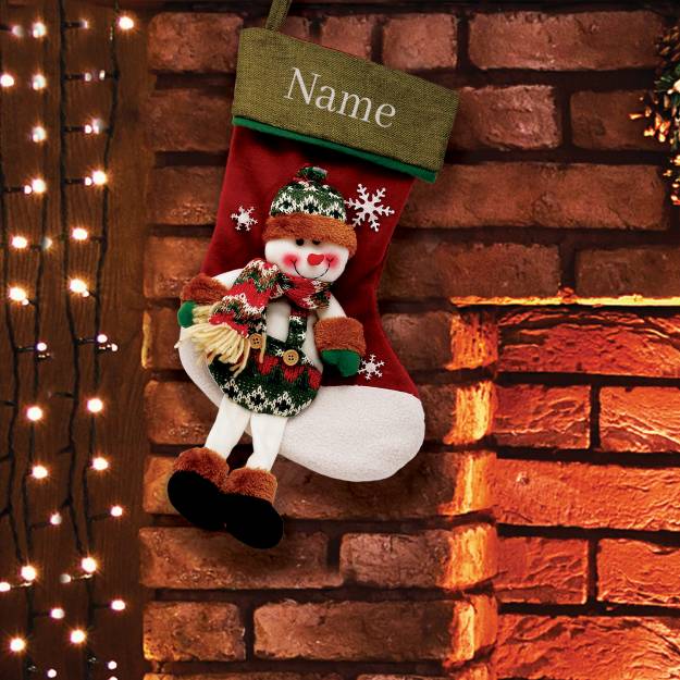 3D Snowman Personalised Christmas Stocking