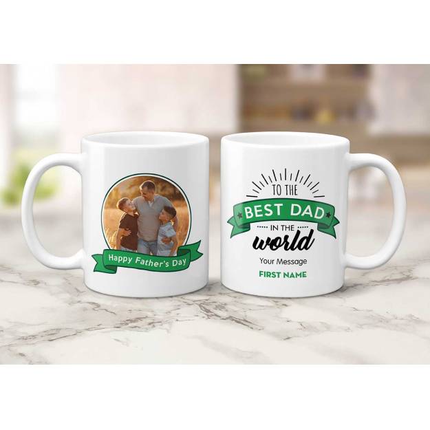 Best Dad In The World Personalised Photo Mug