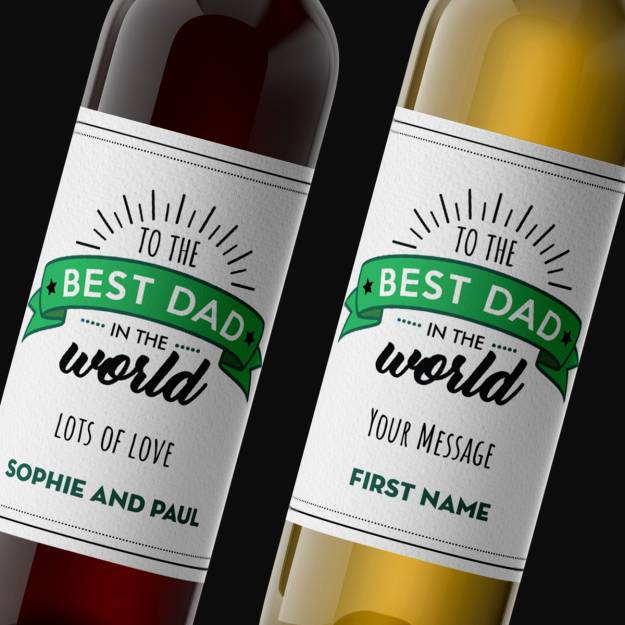 Best Dad in the World Personalised Wine