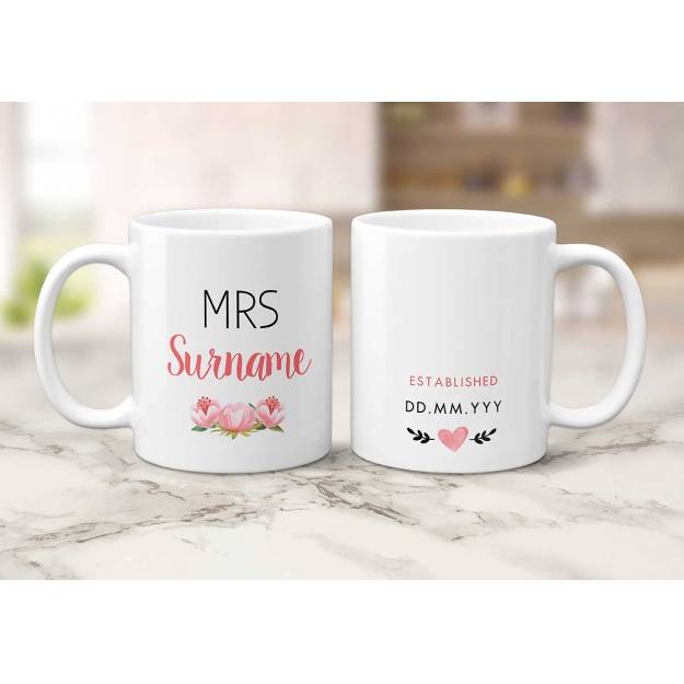 Any Name Any Message Pink Flower Personalised Mug