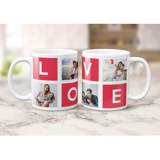 Love Any Four Photos Personalised Mug