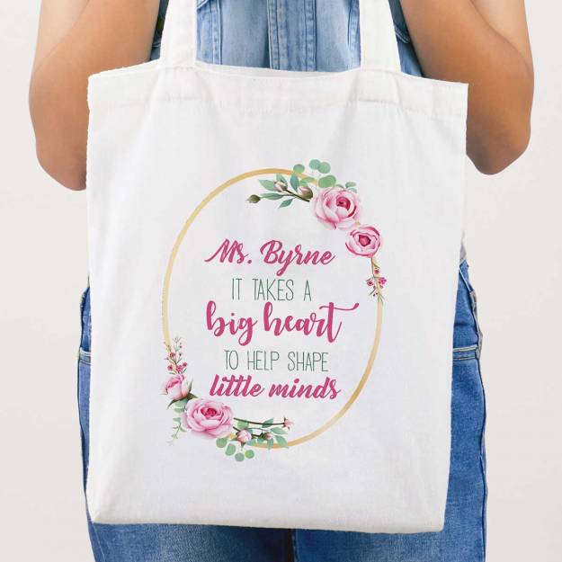 Thank You Teacher Flowers Personalised Tote Bag
