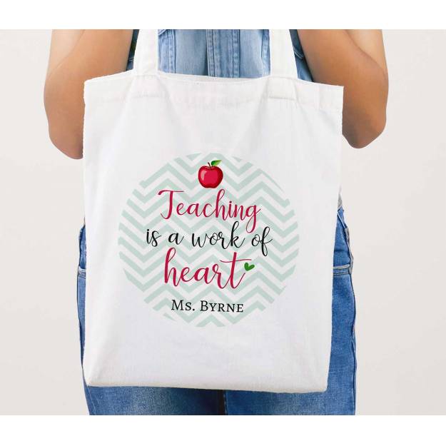Teaching Is A Work Of Heart Tote Bag