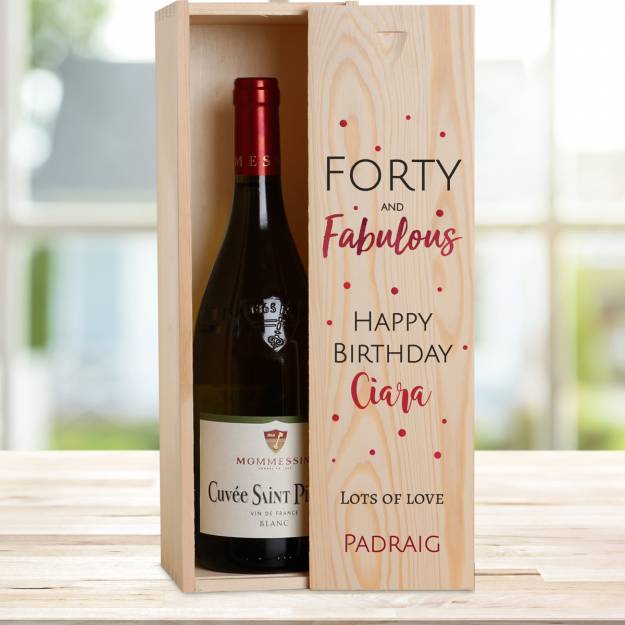 Any Age And Fabulous Personalised Wooden Single Wine Box (Includes Wine)