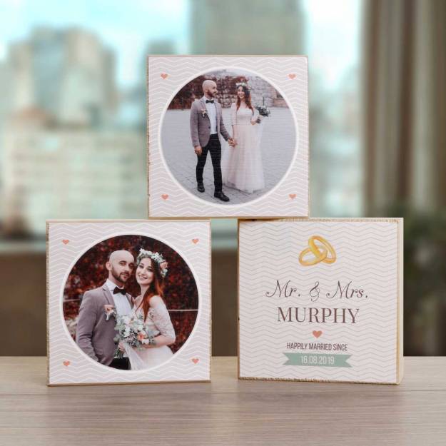 Personalised Wooden Blocks - Mr. and Mrs.