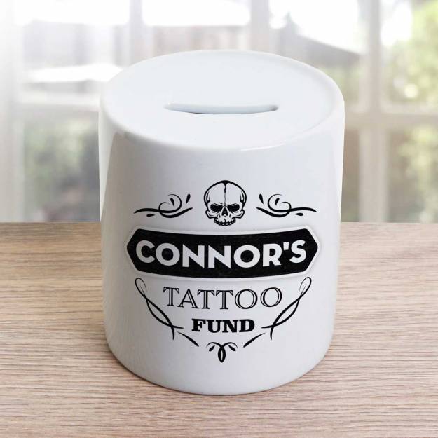 Any Name's Tattoo Fund Fund Personalised Money Jar