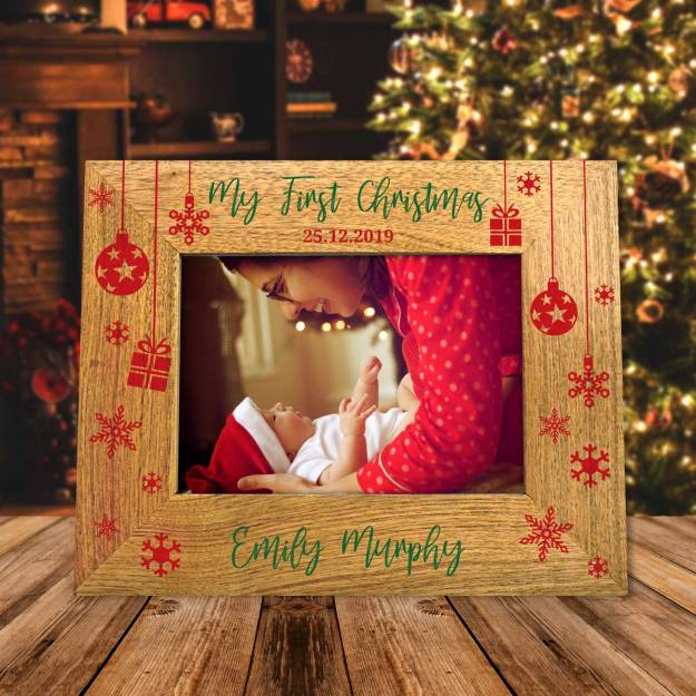 My First Chritmas - Solid Oak Effect Picture Frame