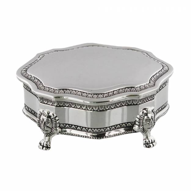 Silverplated Scalloped Edge Trinket Box - Engraved With Your Message