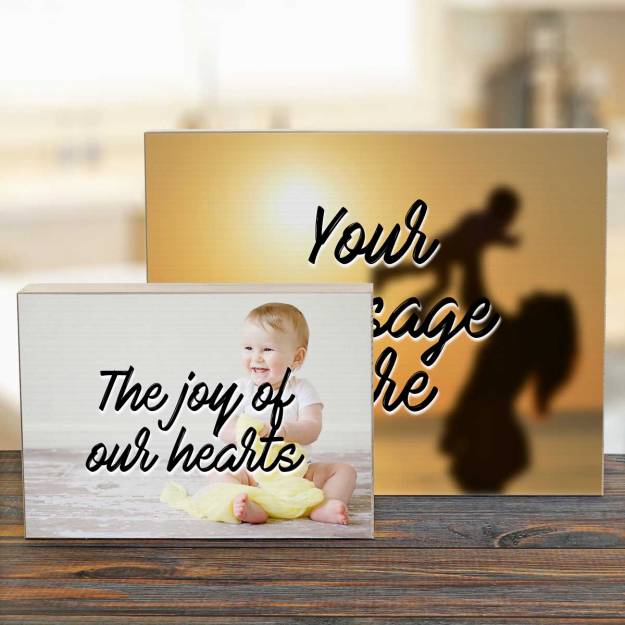 Any Photo And Message - Wooden Photo Blocks