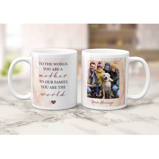 To The World, You Are A Mother, To Our Family You Are The World Any Photo - Personalised Mug