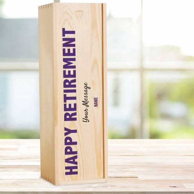 Happy Retirement Any Message - Personalised Single Champagne Box
