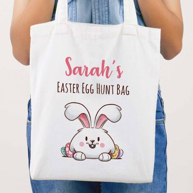 Easter Egg Hunt Bag Bunny Personalised Tote Bag