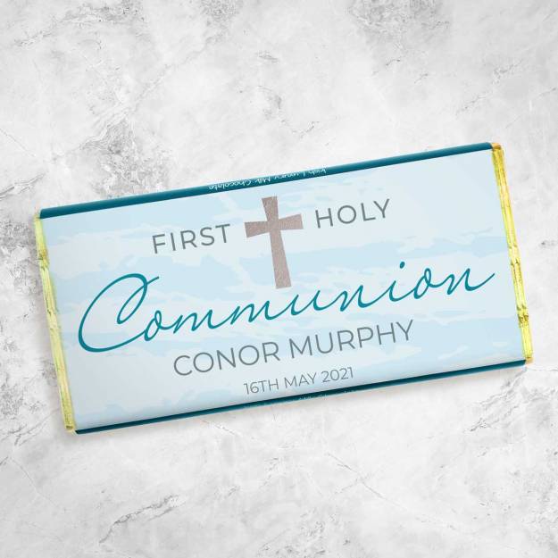 First Holy Communion Cross Personalised Chocolate Bar