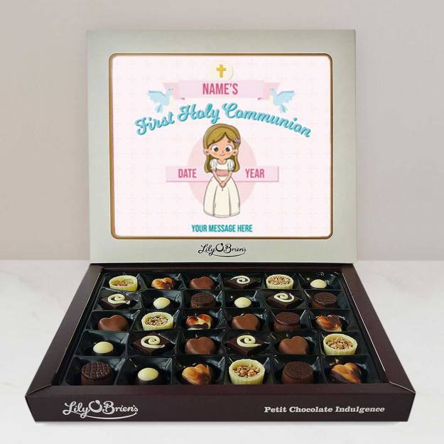 Name's First Holy Communion Girl - Personalised Chocolate Box 290g