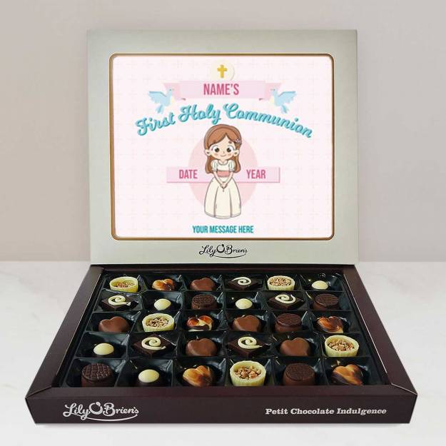 Name's First Holy Communion Girl - Personalised Chocolate Box 290g