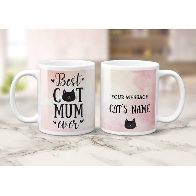 Best Cat Mum Any Message - Personalised Mug