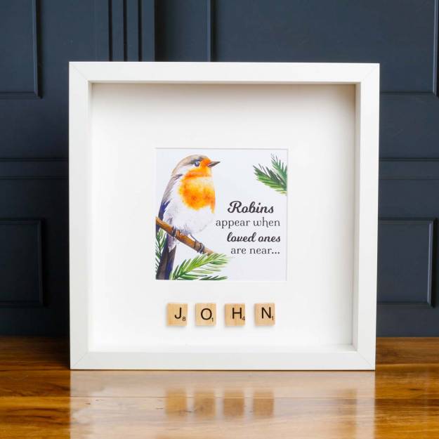 Personalised Robin Mounted Print - Grief is Just Love...