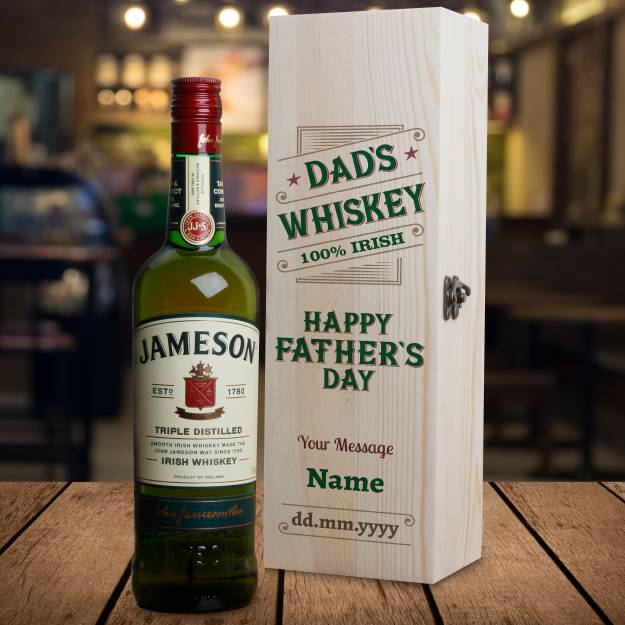 Dad's Whiskey Father's Day100% Irish - Personalised Wooden Box