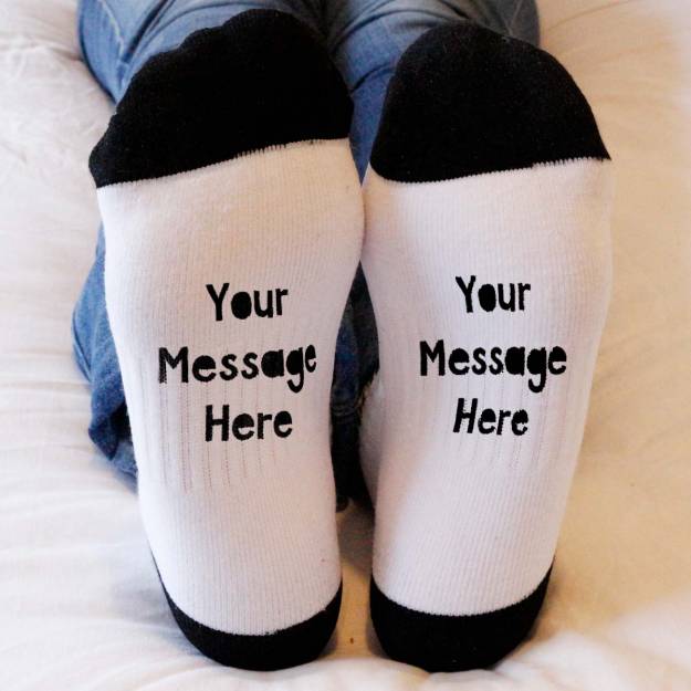 Any Eight Photos and Message - Personalised Socks