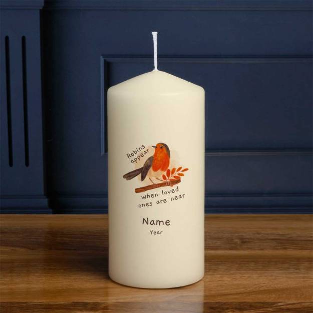Robins Appear When Loved Ones Are Near - Personalised Candle