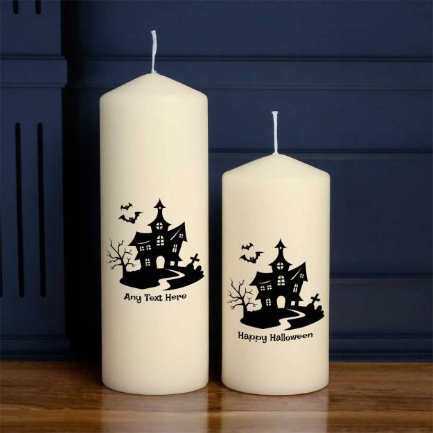 Haunted Castle Silhouette - Personalised Candle