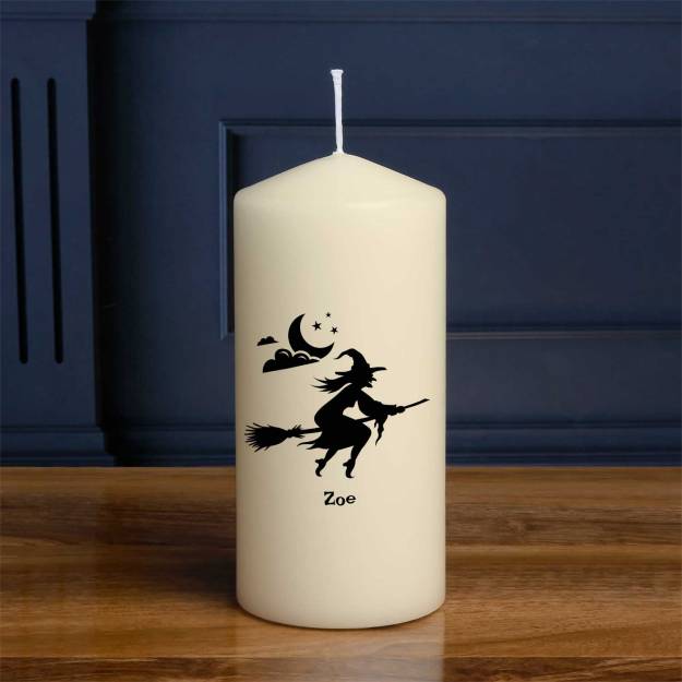 Witch Silhouette - Personalised Candle