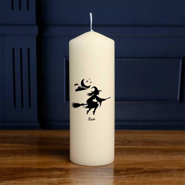 Witch Silhouette - Personalised Candle