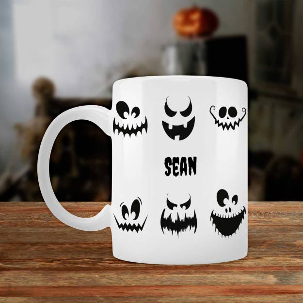 Spooky Faces - Personalised Mug