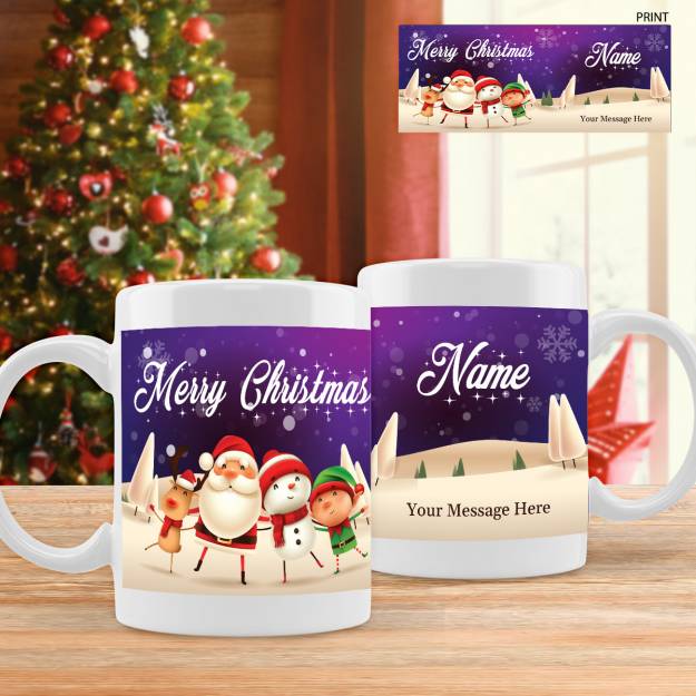 Any Name and Message Christmas Mug - Personalised Mug