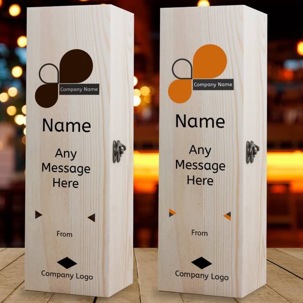 Any Text Personalised Corporate Wooden Box