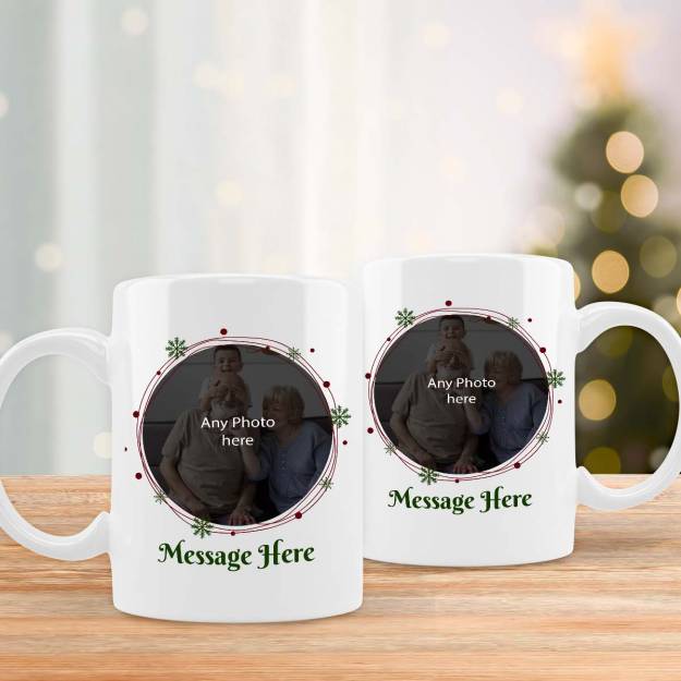 Any Message and Photo Personalised Christmas Mug