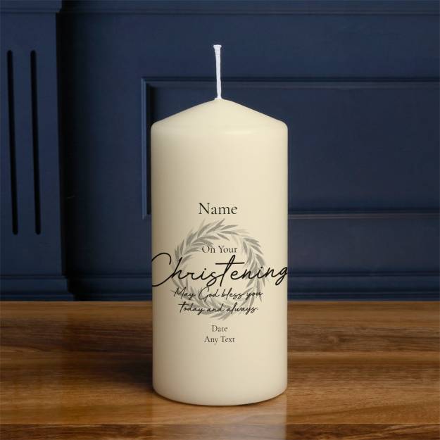 On your Christening - Personalised Candle