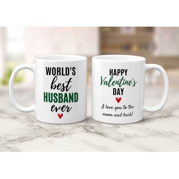 World's Best Husband Ever Happy Valentines Day - Personalised Mug