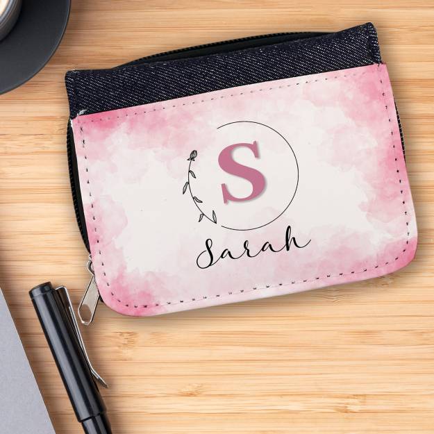 Any Initial and Name Pink Design - Jeans Personalised Wallet