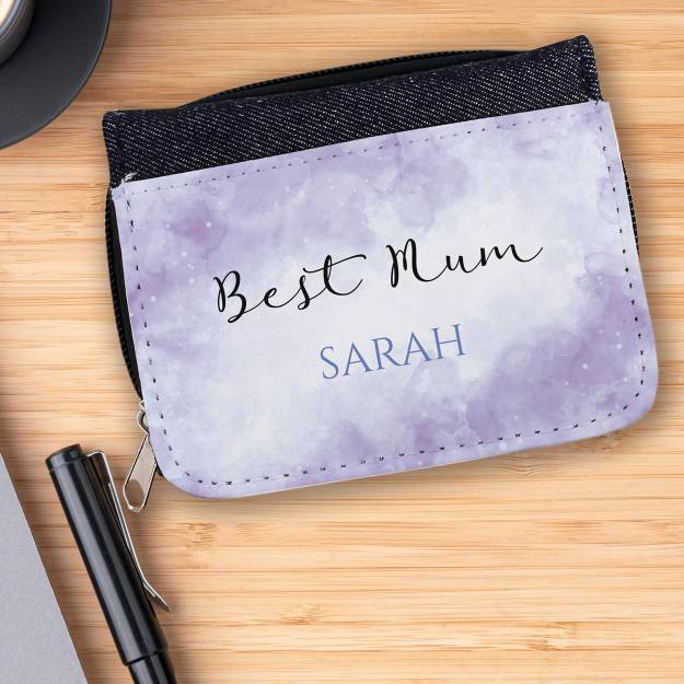 Any Text Blue Design - Jeans Personalised Wallet
