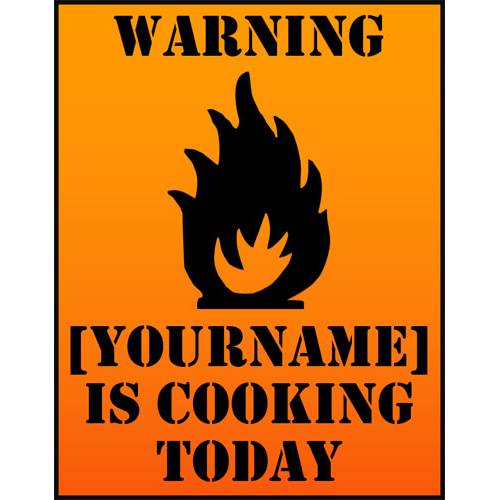Flammable Warning Personalised Apron