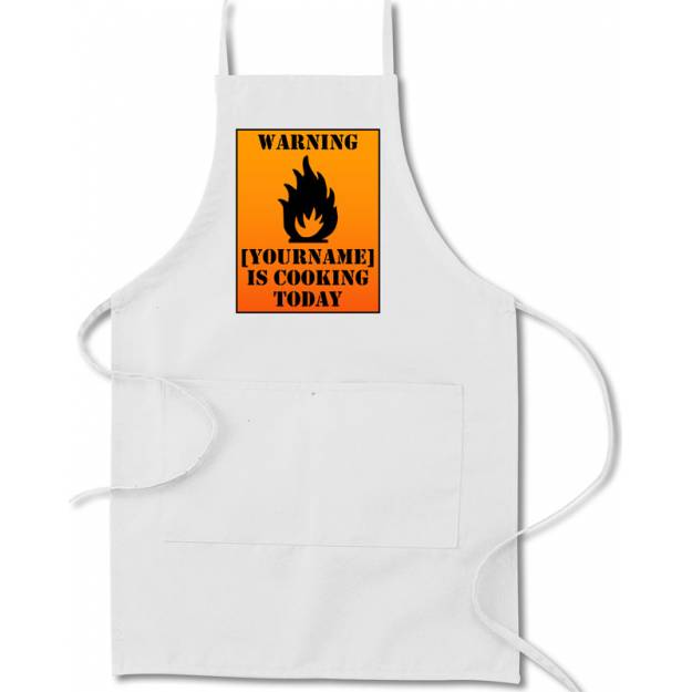 Flammable Warning Personalised Apron