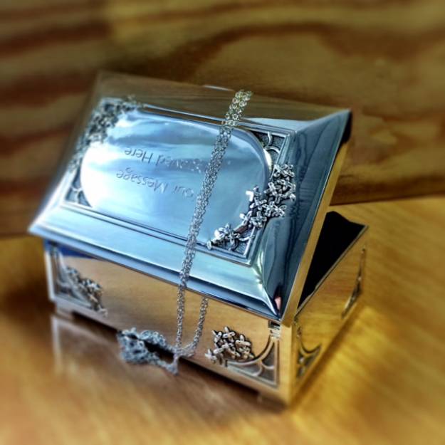 Trinket Box with Flowers - Engraved With Your Message
