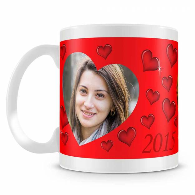Two Hearts Personalised Photo Mug