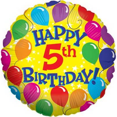 Balloon in a Box - Happy 5th Birthday
