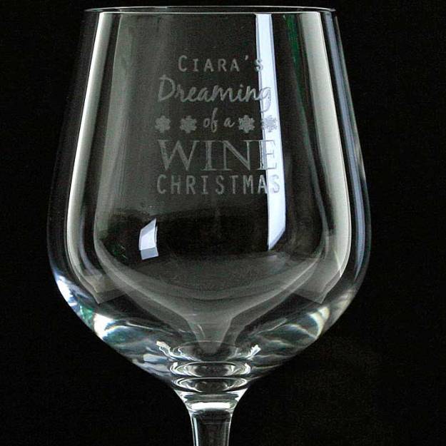 I'm Dreaming of a Wine Christmas - Personalised Glass