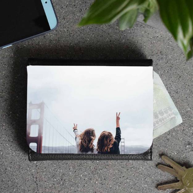 Any Photo Leather Wallet - Black