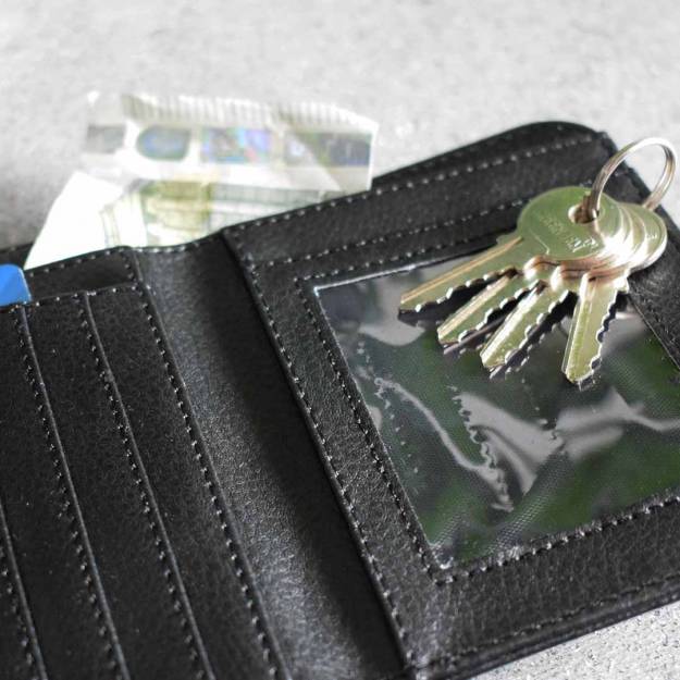 Any Photo Leather Wallet - Black