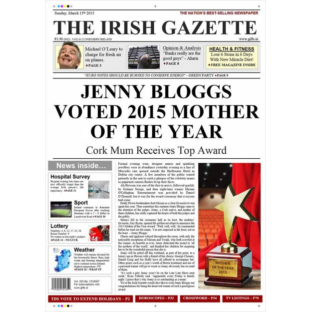 Mother of the Year - Newspaper Spoof