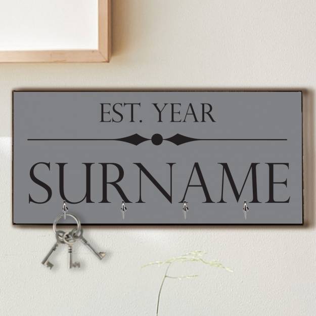 Surname and Year Personalised Key Hanger