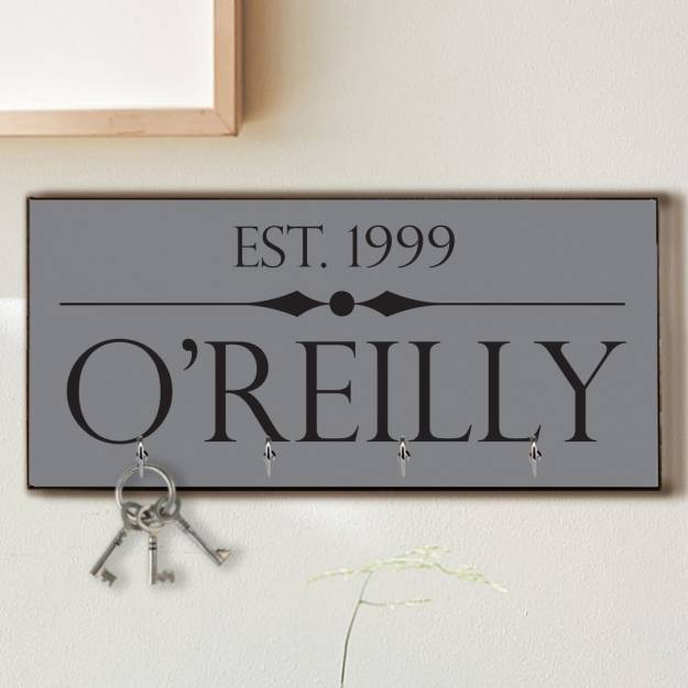 Surname and Year Personalised Key Hanger