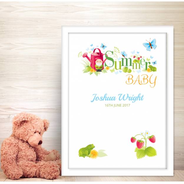 Summer Baby Baby Personalised Poster