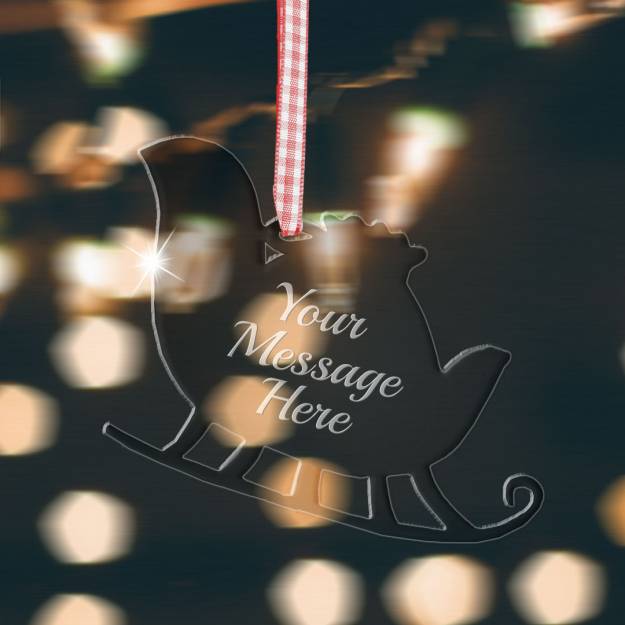 Sleigh Clear Personalised Hanging Decorations
