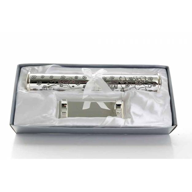 Silver Plated Birth Certificate Holder - Engraved With Your Message