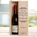 Only The Best Parents Get Promoted To Grandparents Personalised Wooden Single Wine Box